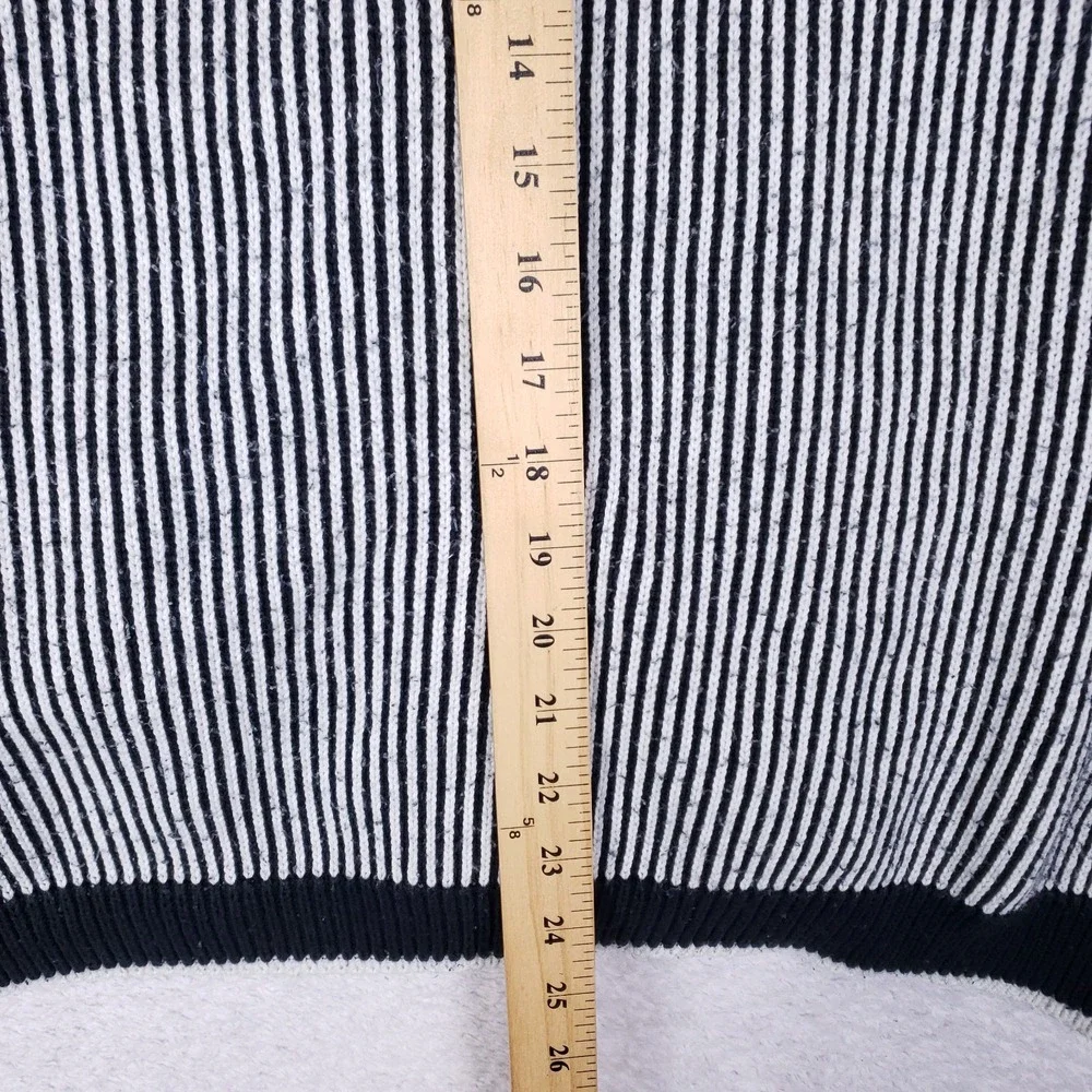 Vintage Jed Cardigan Sweater Striped Navy‎ White Knit Button Front Taiwan M